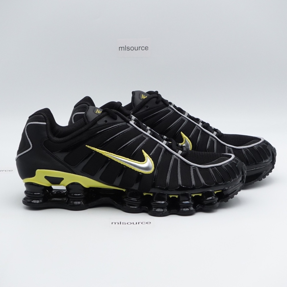 NEW Size 11.5 Men's Nike Shox TL Sneakers CN0151-002 Black/Dynamic Yellow-Silver - Picture 3 of 8
